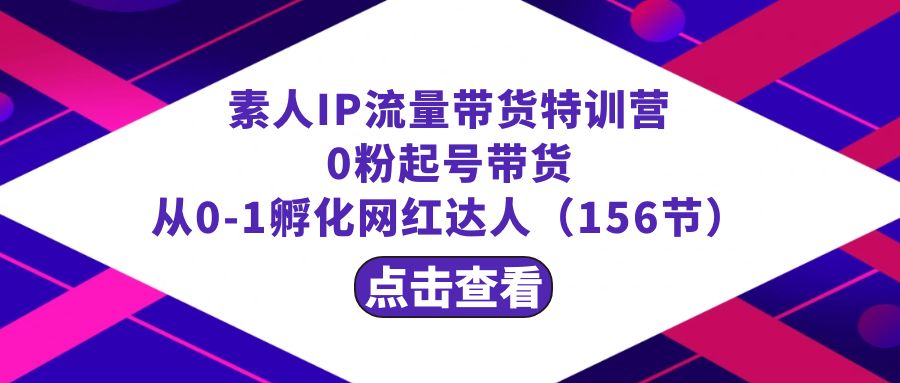 繁星·计划素人IP流量带货特训营：0粉起号带货 从0-1孵化网红达人（156节）狐狸致富吧-狐狸副业网-扶苏副业网狐狸致富吧