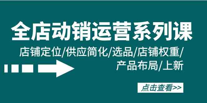 （9845期）全店·动销运营系列课：店铺定位/供应简化/选品/店铺权重/产品布局/上新狐狸致富吧-狐狸副业网-扶苏副业网狐狸致富吧
