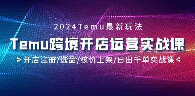 2024Temu跨境开店运营实战课，开店注册/选品/核价上架/日出千单实战课狐狸致富吧-狐狸副业网-扶苏副业网狐狸致富吧