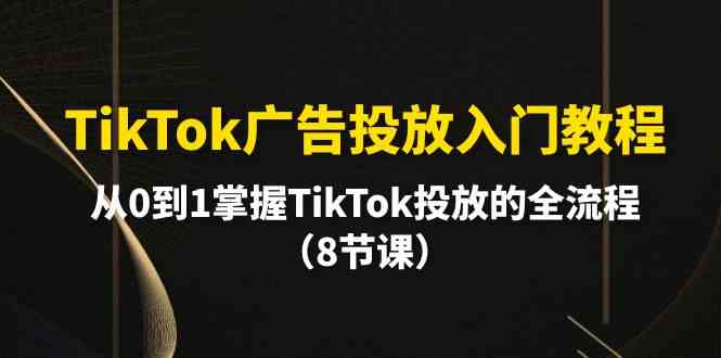 （10085期）TikTok广告投放入门教程，从0到1掌握TikTok投放的全流程（8节课）狐狸致富吧-狐狸副业网-扶苏副业网狐狸致富吧
