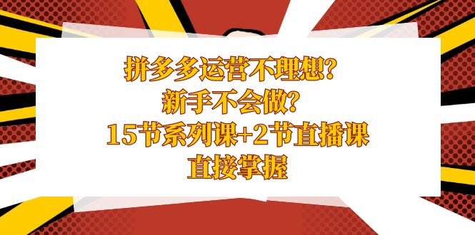 拼多多运营不理想？新手不会做？15节系列课+2节直播课，直接掌握狐狸致富吧-狐狸副业网-扶苏副业网狐狸致富吧