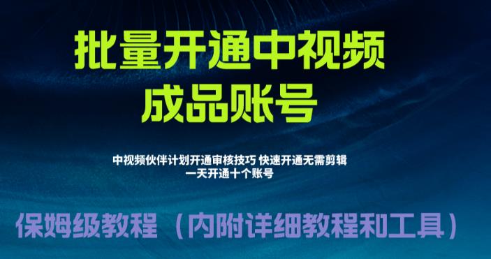 外面收费1980暴力开通中视频计划教程，附 快速通过中视频伙伴计划的办法狐狸致富吧-狐狸副业网-扶苏副业网狐狸致富吧