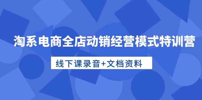 淘系电商全店动销经营模式特训营，线下课录音+文档资料狐狸致富吧-狐狸副业网-扶苏副业网狐狸致富吧