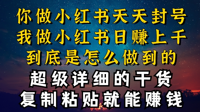 都知道小红书能引流私域变现，可为什么我能一天引流几十人变现上千，但你却频频封号违规被限流狐狸致富吧-狐狸副业网-扶苏副业网狐狸致富吧