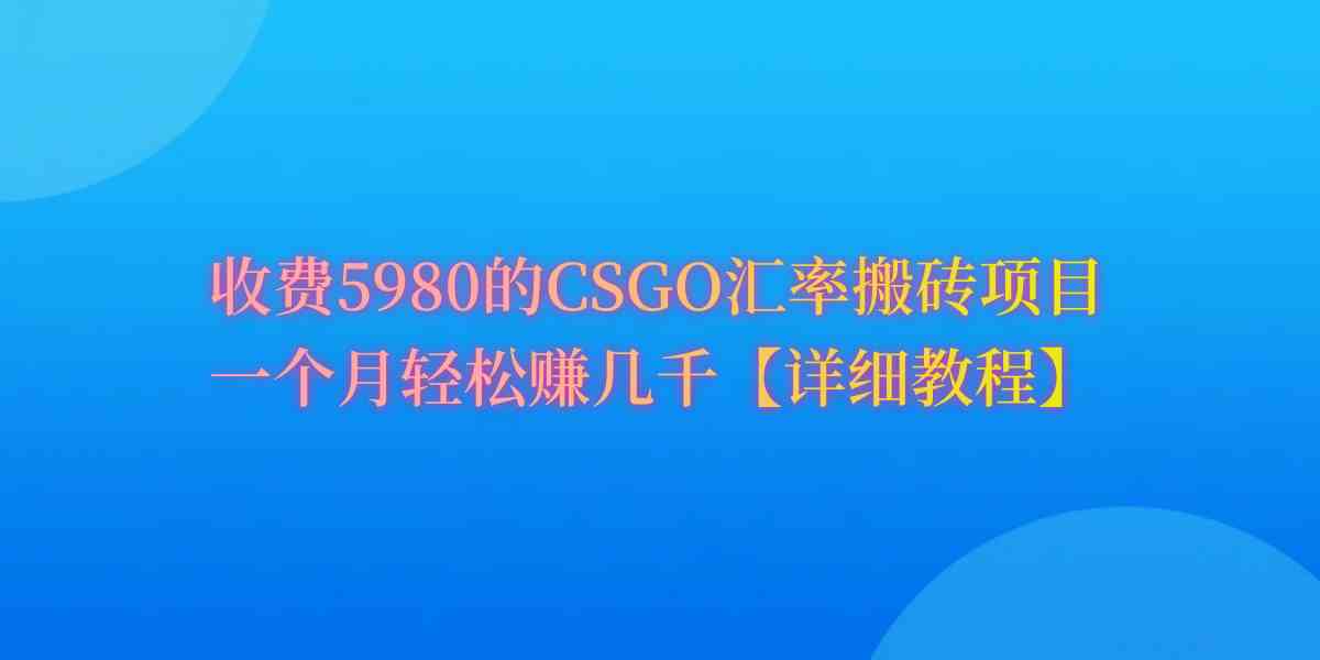 （9776期）CSGO装备搬砖，月综合收益率高达60%，你也可以！狐狸致富吧-狐狸副业网-扶苏副业网狐狸致富吧