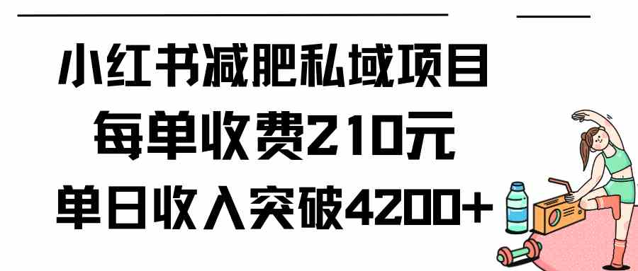（9466期）小红书减肥私域项目每单收费210元单日成交20单，最高日入4200+狐狸致富吧-狐狸副业网-扶苏副业网狐狸致富吧