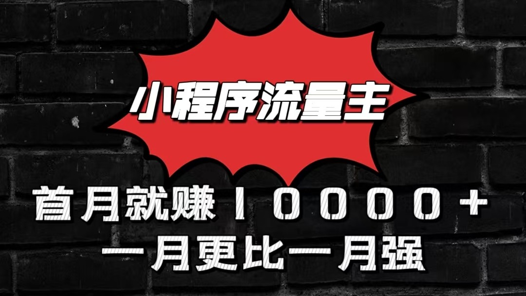 小程序流量主首月就赚10000+，一月更比一月强！小本创业首选狐狸致富吧-狐狸副业网-扶苏副业网狐狸致富吧