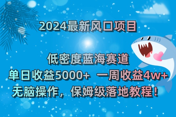 2024最新风口项目 低密度蓝海赛道，日收益5000+周收益4w+ 无脑操作狐狸致富吧-狐狸副业网-扶苏副业网狐狸致富吧