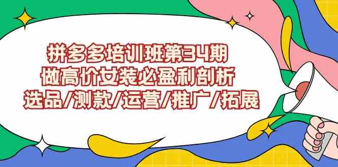 （9333期）拼多多培训班第34期：做高价女装必盈利剖析  选品/测款/运营/推广/拓展狐狸致富吧-狐狸副业网-扶苏副业网狐狸致富吧