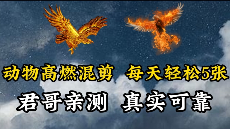 动物超燃混剪，每天轻松5张，剪辑简单大家爱看狐狸致富吧-狐狸副业网-扶苏副业网狐狸致富吧