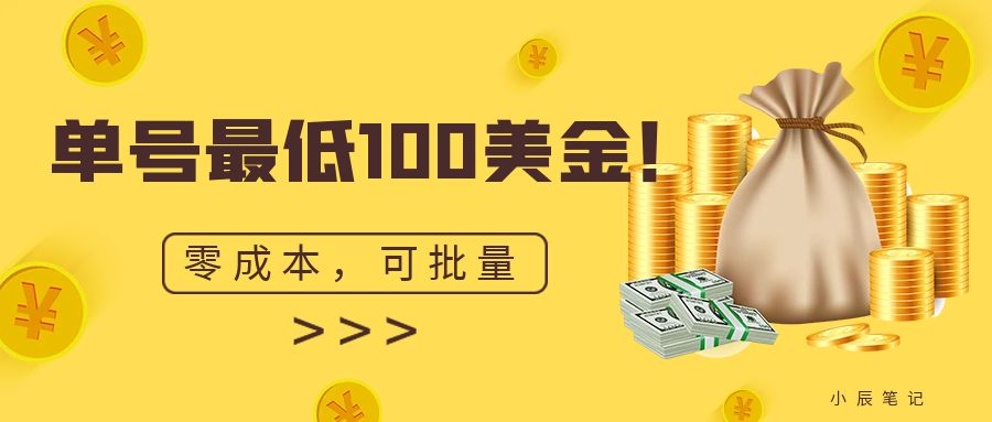 单号最低100美金，零成本，小白无脑操作。可复制，可扩大。狐狸致富吧-狐狸副业网-扶苏副业网狐狸致富吧