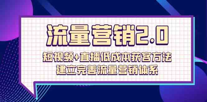 流量营销2.0：短视频+直播低成本获客方法，建立完善流量营销体系（72节）狐狸致富吧-狐狸副业网-扶苏副业网狐狸致富吧