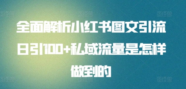 全面解析小红书图文引流日引100+私域流量是怎样做到的狐狸致富吧-狐狸副业网-扶苏副业网狐狸致富吧