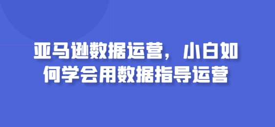 亚马逊数据运营，小白如何学会用数据指导运营狐狸致富吧-狐狸副业网-扶苏副业网狐狸致富吧