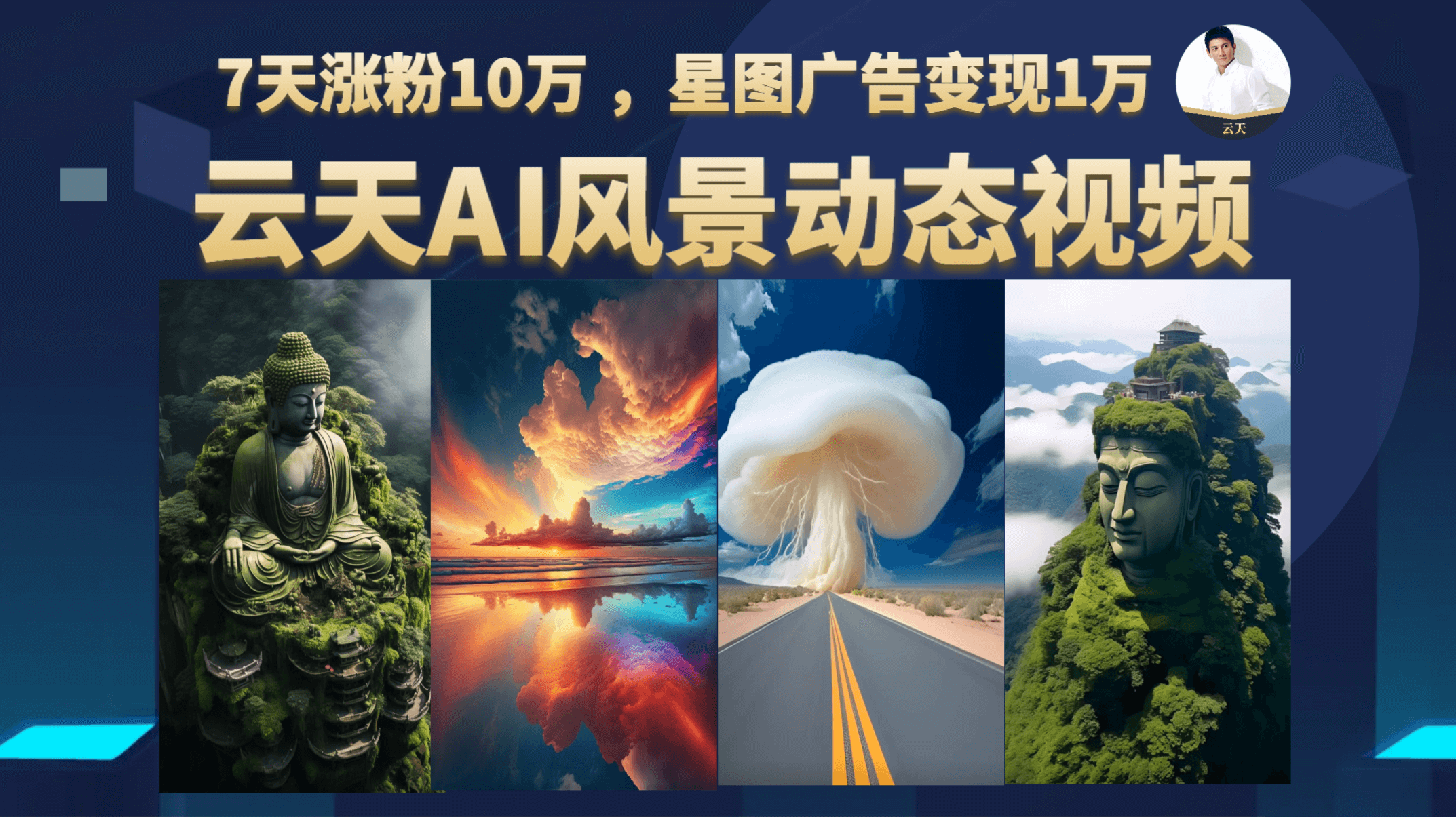 云天AI风景动图视频制作，7天涨粉10万 ，星图广告变现1万狐狸致富吧-狐狸副业网-扶苏副业网狐狸致富吧