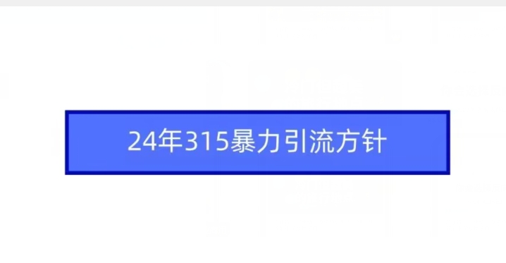 24年315暴力引流方针狐狸致富吧-狐狸副业网-扶苏副业网狐狸致富吧