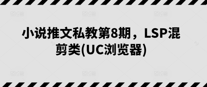 小说推文私教第8期，LSP混剪类(UC浏览器)狐狸致富吧-狐狸副业网-扶苏副业网狐狸致富吧